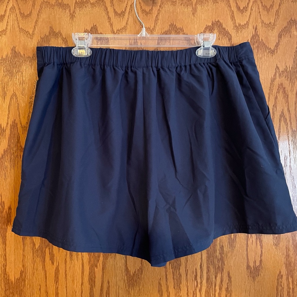 Swimsuits For All Blue Flat Front Swim Shorts 18 - Picture 2 of 6